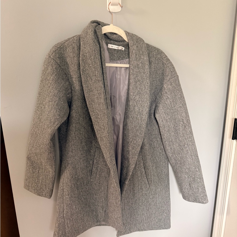 Grey Shawl Collar Women's Coat - Unbranded